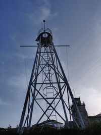 Low angle view of water tower against sky