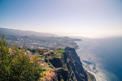 High angle view of sea