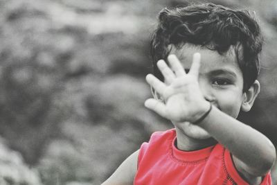 Close-up portrait of boy