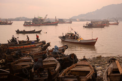 Fishing boats at harbor