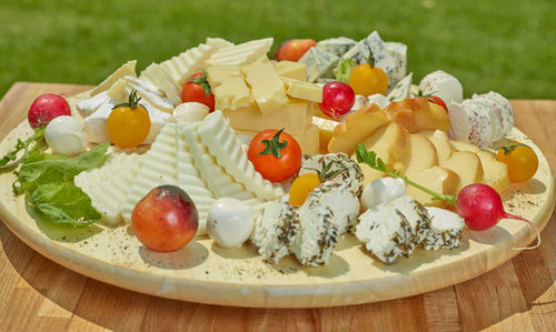 Close-up of food in plate on table