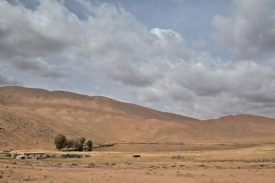 Scenic view of desert against sky