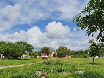 Scenic view of field against sky