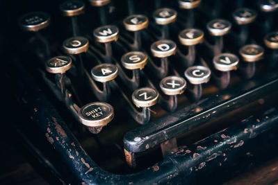 Close-up of typewriter