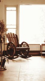 Chairs and table against wall at home