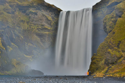 Scenic view of waterfall