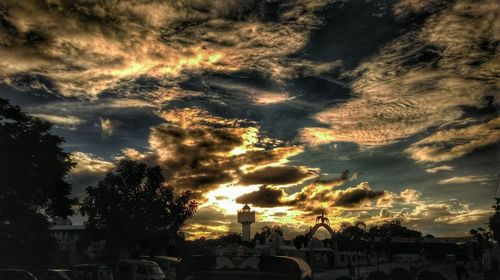 Cloudy sky at sunset
