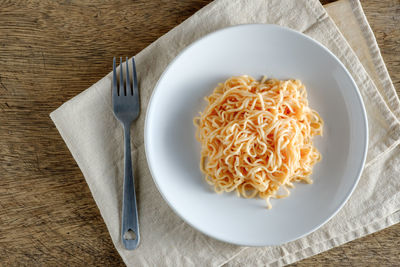 High angle view of meal served in plate