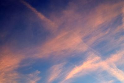 Low angle view of sky at sunset