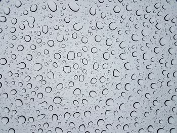 Full frame shot of wet glass window during rainy season