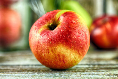 Close-up of apples on table