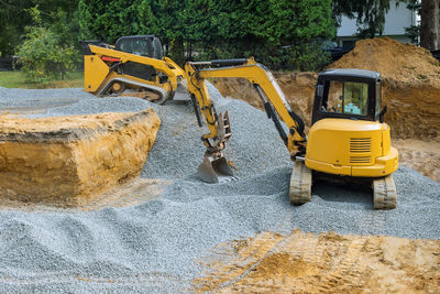 View of yellow construction site