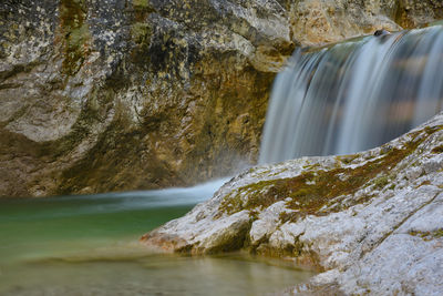 Scenic view of waterfall