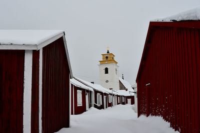 Church against sky during winter