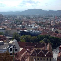 High angle shot of townscape