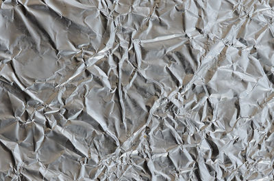 Full frame shot of crumpled foil