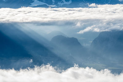 Aerial view of clouds over sea