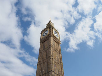 Low angle view of eiffel tower against sky