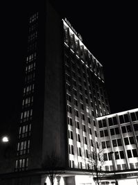 Low angle view of building at night