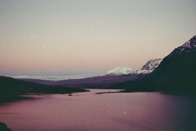 Scenic view of mountains against clear sky