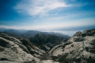 Scenic view of mountains against sky