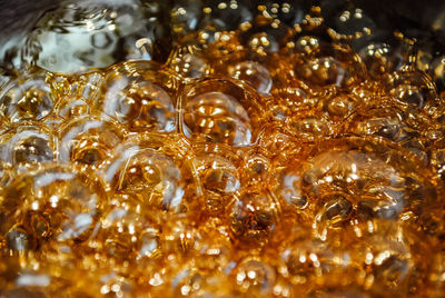 Close-up of bubbles in water
