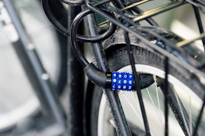 Close-up of bicycle wheel