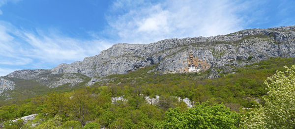 Low angle view of mountain against sky