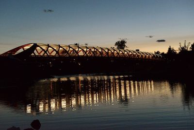 Bridge over river against clear sky