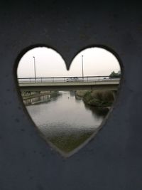 Reflection of bridge in water