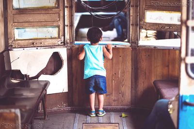 Boy playing in stadium