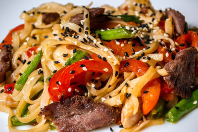 Close-up of food served in plate