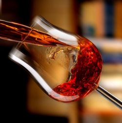 Close-up of beer in glass