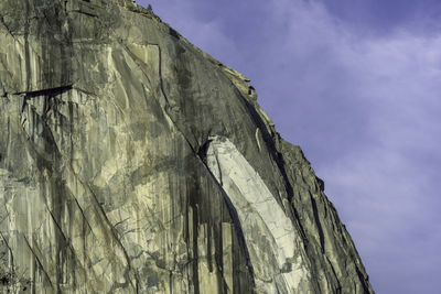 Low angle view of rock formation against sky