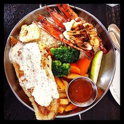 Close-up of meal on table