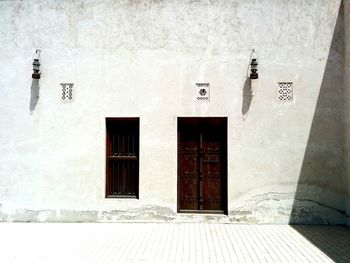 Entrance with closed wooden door