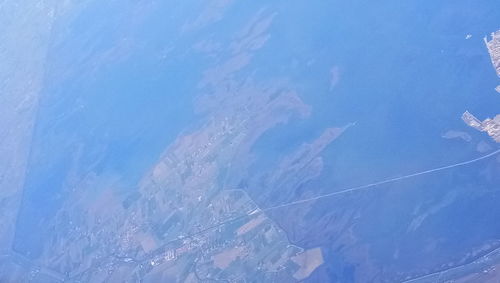 Aerial view of vapor trails in sky