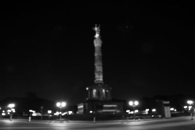 View of illuminated tower at night