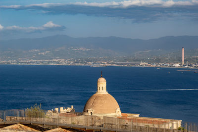 The panorama of milazzo with an old church
