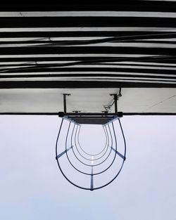 Low angle view of basketball hoop against sky