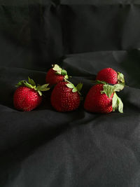 Close-up of strawberries on table