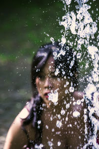 Portrait of woman in water