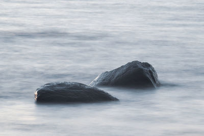 Rock formation in sea