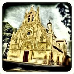 Low angle view of church against sky