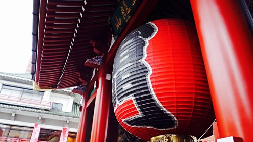 Low angle view of red temple