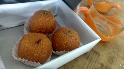 Close-up of cookies in plate