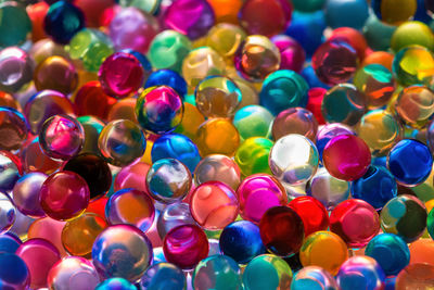 Full frame shot of colorful marbles