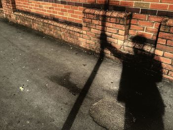 High angle view of shadow on floor