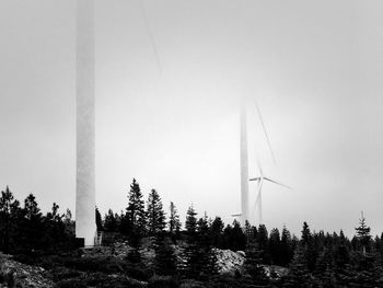 Wind turbines on landscape