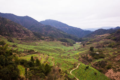 Scenic view of mountains against sky